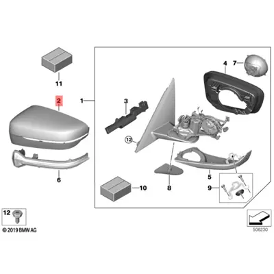 BMW 51167422719 Sol Ayna Kapağı BMW/51167422719