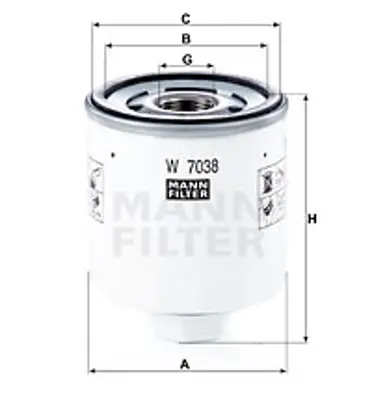 MANN FILTER W 7038 Yag Fıltresı GK3Q/6714/AA
