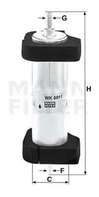 MANN FILTER WK 6011 Yakıt Fıltresı 8R0127400, 8T0127401A, 8K0127400C, 8K0127400, 8K0127400A, 8R0127400A, 8T0127400C, 4G0127400C, 4F0127401F, 80A127399B