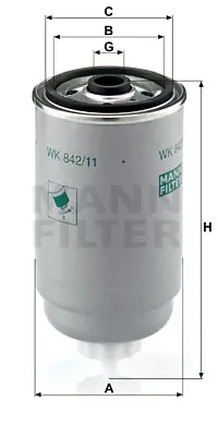 MANN FILTER WK 842/11 Yakıt Fıltresı 8D0127435, XL5E9155AB, 3B0819817, ESR4686, 3B0127400, 3B0127400C, 3B0127400CSK1, XF5Z9155AA, 6K0127401H, 6K0127401G