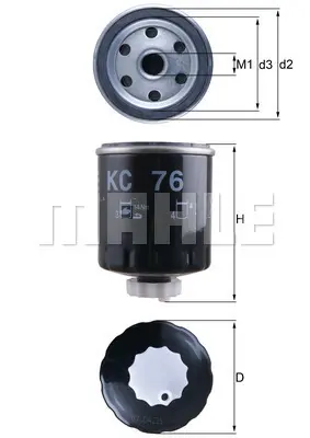 MAHLE KC 76 Yakıt Fıltresı MR355233, 4403096, 7701039703, 30871436, 3474010, 34740100, 1906A8, 190642, 190641, 164036F900