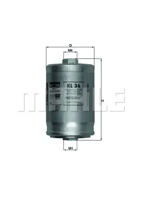 MAHLE KL 36 Yakıt Fıltresı 441201511C, 8A0133511, 71736107, 41201511C, 441201511B, 4B0201060, 4B0201060AA, 4B0201060B, 4B0201060M, 4B0201060P