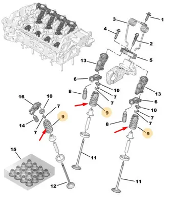 PSA 9825818380 Ressort Soupape 39190566, 9825818380
