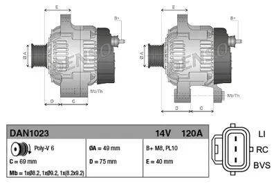DENSO DAN1023 Alternatör 3M5T/10300/LD