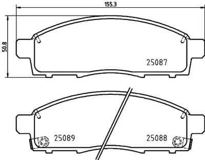 KALE 24529-A00-00-KD20 Fren Balatası Ön MZ690356, 4605A198, 4605A284, 4605A284T, 4605A623, 4605B158, 6000609715, 6000611054, 6000609714, 4605A631