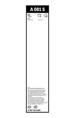 BOSCH 3397014081 Sılecek Süpürgesı Ön Takım G4BJ/S17528/AA