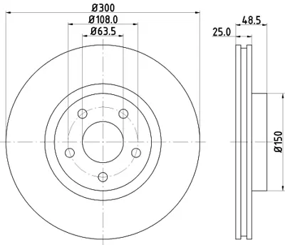 FORD 7M51 1125 BB Fren Dıskı Ön DV611125CA, DV611125EA, 1223664, 1223666, 1253964, 1253965, 1323560, 1373370, 1500152, 1520297
