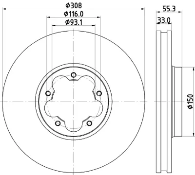 FORD BK21 1125 FA Fren Dıskı Ön 2168836, BK211125EA, 2171541, BK211125FA