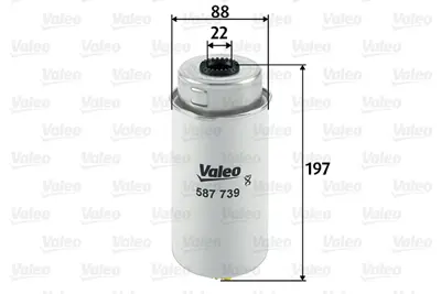 VALEO 587739 Yakıt Fıltresı 1370779, 1685861, 6C119176AA, 6C119176AB, 7424999332, 4669224, 4537952, 1685852, 3C119176BB, 3C119176BC