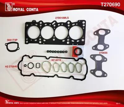 ROYAL CONTA T270690 Takım Conta Üst 71736240
