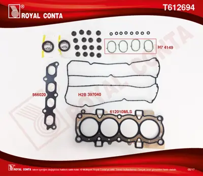 ROYAL CONTA T612694 Takım Conta Üst 8A6G6008ÜST