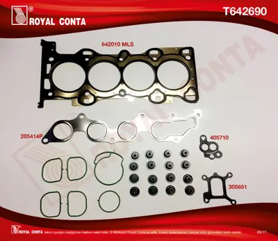 ROYAL CONTA T642690 Takım Conta Üst 1S7G6008ÜST