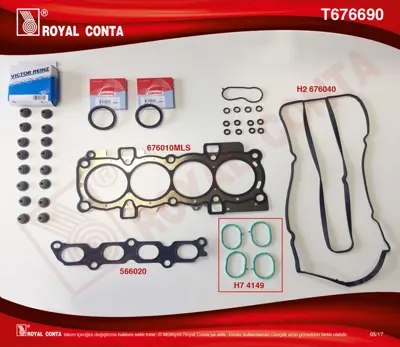 ROYAL CONTA T676690 Takım Conta Üst 4M5G6008ÜST