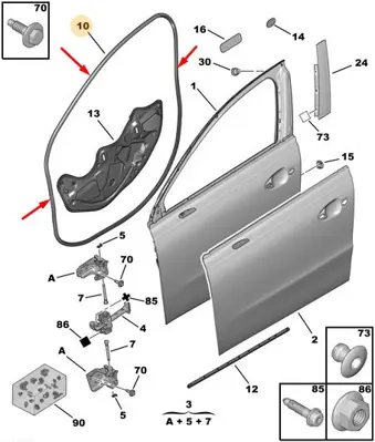 PSA 1606913380 Kapı Lastıgı Ön : R 1606913380