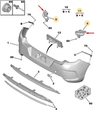 PSA 7416.X4 Arka Tampon Bağ.Plas.C4 7416X4