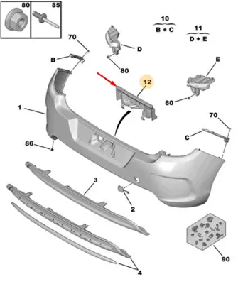 PSA 7416.X5 Bumper Bracket 7416.X5