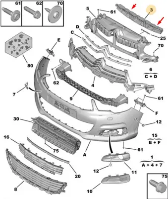 PSA 7422.R4 Ön Tampon İç Traversc4 Iı 7422R4