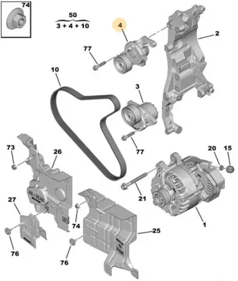 PSA 1616876780 Alternatör Gergı Makarası 16116085, 1611608580, 1616876780, 9816682480, 98096115, 9809611580, 39176015, 39176014, 1615336480, 9803838580