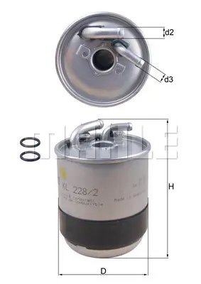 MAHLE KL 228/2D Yakıt Fıltresı 6460900852, 6420920701, 6460920201, 6460920601, 6460900252, 6420920501, 6460920701, A6420900552, A6460900852, A6460920601