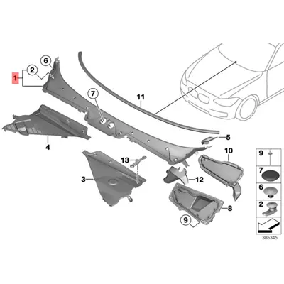 BMW 51717240672 Cam Alt Izgarası 51717240672