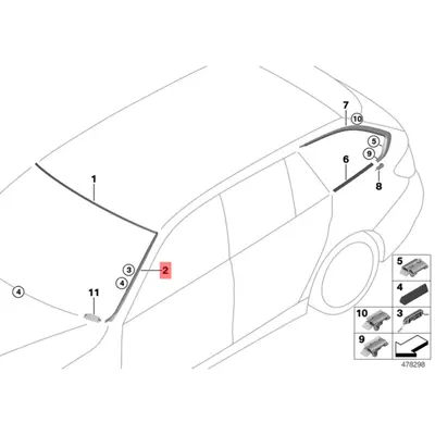 BMW 51317258188 Ön Cam Sağ Çıtası 51317258188