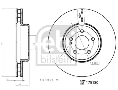 FEBI BILSTEIN 175180 Fren Dıskı Ön A0004212712, 4212712