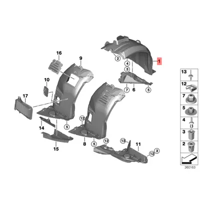 BMW 51717059377 Sol Ön Çamurluk Davlumbazı 51717059377