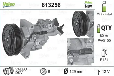 VALEO 813256 Klıma Kompresörü 926009154R, 8201025121, 926005154R, 926000105R, 926001686R, 926001489R, 926000105, 926009154, 926003VD0A, 926004634R