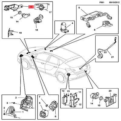 GM 12777474 Ön Park Sensör Mesnedi İç Sol  Astra J