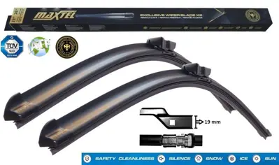 MAXTEL 12124460 Silecek Süpürgesi Ön Araca Özel Focus,(18-)  X5 G05 19-  C30 (06-12) S40 Iı (04-12) S60 Iı (10-) S80 Iı (06-16) V50 (04-12) V60 (10-18) V70 Iıı (07-16) Xc60 I (08-) Xc70 I (02-07) Togg T10x Muz Tipi 2620 650mm500mm 2K1955426 6N0955427A 8D1955427 8P1955426H 8V1955426 61610396417 61612159627 61612159628 61617253386 61617253397