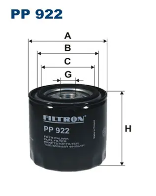FILTRON PP 922 Yakıt Fıltresı 521323570 55923570 S21323850B S21323570 S21313850B S21313850A S21313850 R20723570 RF0323570 PN4713ZA5