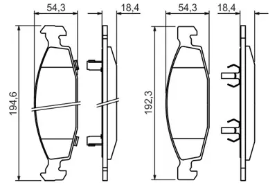 BOSCH 0986424666 Fren Balatası Ön 5011969AA 5018592AA 2011969AA 5018592AB 1H0927807 1J0927803 2D0919351 8D0927807C 9015400017 9015400117