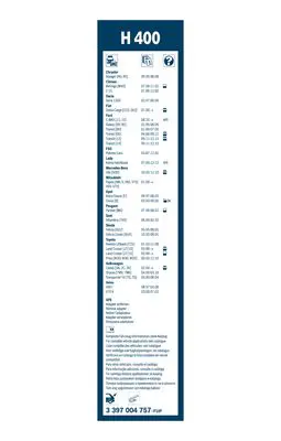 BOSCH 3397004757 Sılecek Süpürgesı Arka 3397004757