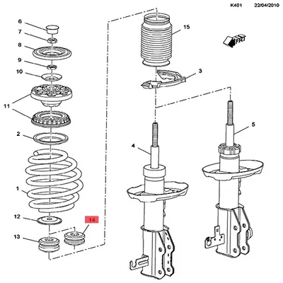 GM 13257624 Ön Amortisör Üst Lastik Takozu