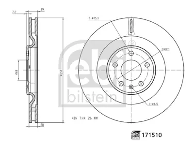 FEBI BILSTEIN 171510 Fren Dıskı Arka 4M0615601J 4M0615601P