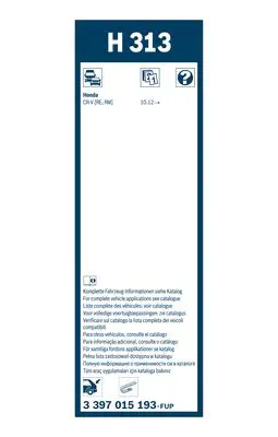 BOSCH 3397015193 Sılecek Süpürgesı Arka 76730T0A003 8522087502000 8522287401000 85222B2020 85222B2020000 85222B2130 8524287201000 8524287203000 8524287401 8524287401000