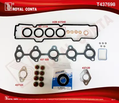 ROYAL CONTA T437698 Takım Conta Üst 2S6Q6008ÜST