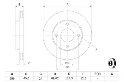BOSCH 0986479187 Fren Dıskı Ön A4544200001 4544200001 4605A068 4605A068S1 45442000101 M4605A068 454420001 MN102078 A45442000101 30799186