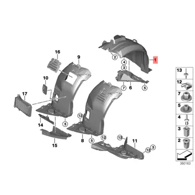 BMW 51717059378 Sağ Ön Çamurluk Davlumbazı 51717059378