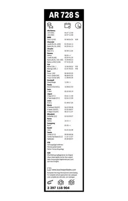 BOSCH 3397118904 Sılecek Süpürgesı Ön Takım 50509400 50509398 51757533 51843978 51843979 51757532 71805144 1610670580 1610672680 1611631080
