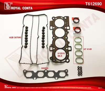 ROYAL CONTA T612690 Takım Conta Üst 8A6G6008ÜST