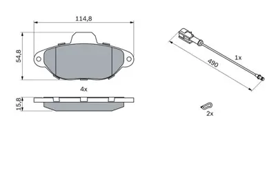 BOSCH 0986424379 Fren Balatası Ön E172283 ME9S51J2K021AA ME9S5J2K021AB 9S512K021A 1778384 9S512K021AA 1559697 71773151 77365817 77364636
