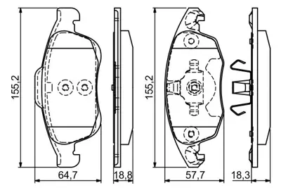 BOSCH 0986494235 Fren Balatası Ön 4254C0 1647862480 425361 425412 425413 425425 425465 1623816280 1611838580 1617272980
