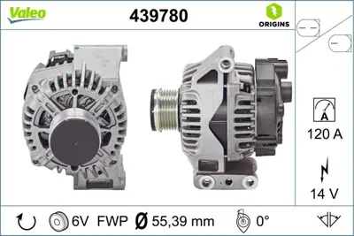 VALEO 439780 Alternatör 51718499 51784844 51784845 51784846 51854103 51880175 51944878 51984054 51984055 51984056