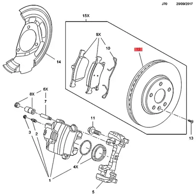 BOSCH 0986479D92 Ön Fren Diski 13515906, 13597460, 13597461
