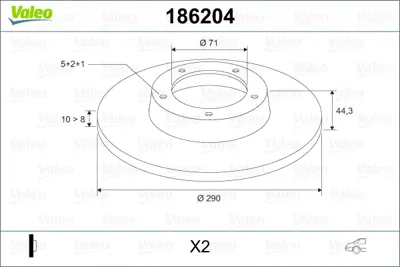 VALEO 186204 Arka Fren Aynası (Dısklı) 605 2,0 / 2,0t / 2,0ı / 2,1d / 2,5dt / 3,0 V6 90>00 
