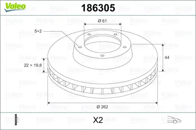 VALEO 186305 On Fren Aynası (Dıskı) Havalı Laguna I Safrane 2,0 / 2,2 5 Bıjon 
