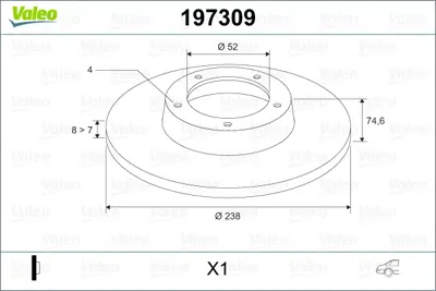 VALEO 197309 Arka Fren Aynası (Dıskı) Clıo I Iı Megane I R19 1,4 / 1,6 / 1,8 / 1,9 / 2,0 (Adet) 