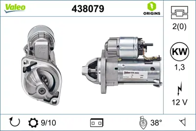 VALEO 438079 Mars Motoru (12v 1,3kw 9 Dıs) A-Class W168 99>04 B-Class W245 05>11 
