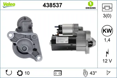 VALEO 438537 Mars Motoru Volvo S60 Iı (134) T6 Awd 10>15 S80 Iı (124) 3.2-T6  06>10 V60 I (155, 157) T6 Awd 10>15 